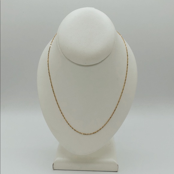 10K Gold Singapore Twist Chain Necklace Italy - Picture 2 of 10